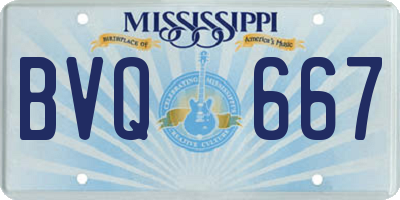 MS license plate BVQ667