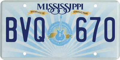 MS license plate BVQ670