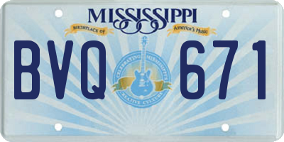 MS license plate BVQ671