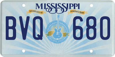MS license plate BVQ680