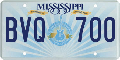 MS license plate BVQ700