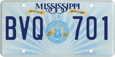 MS license plate BVQ701
