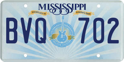 MS license plate BVQ702