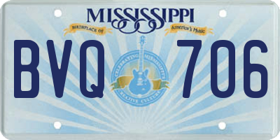 MS license plate BVQ706