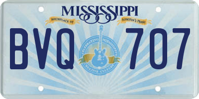 MS license plate BVQ707