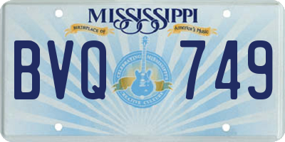 MS license plate BVQ749