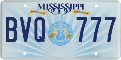 MS license plate BVQ777