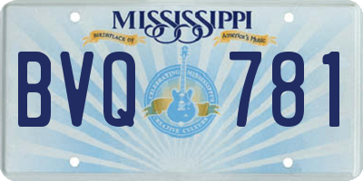 MS license plate BVQ781