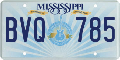 MS license plate BVQ785