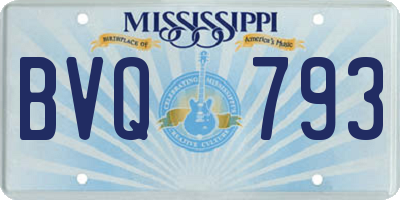 MS license plate BVQ793