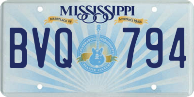 MS license plate BVQ794