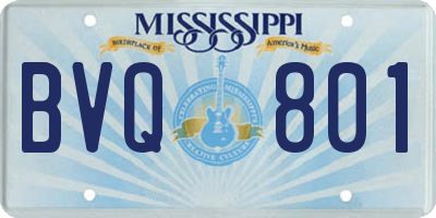 MS license plate BVQ801