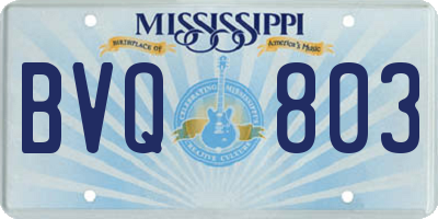 MS license plate BVQ803