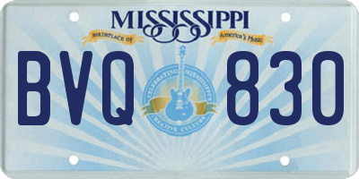 MS license plate BVQ830