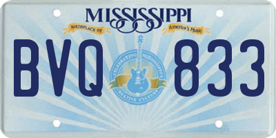 MS license plate BVQ833