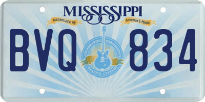 MS license plate BVQ834