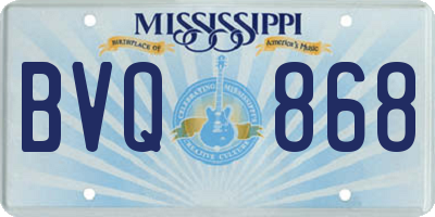 MS license plate BVQ868