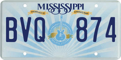 MS license plate BVQ874