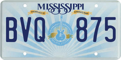 MS license plate BVQ875
