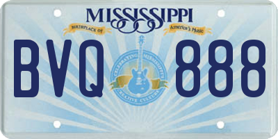 MS license plate BVQ888