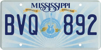 MS license plate BVQ892