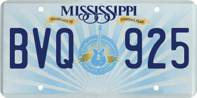 MS license plate BVQ925