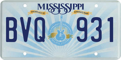 MS license plate BVQ931