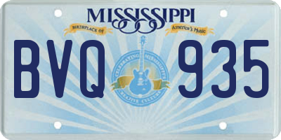 MS license plate BVQ935