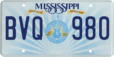 MS license plate BVQ980