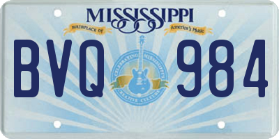 MS license plate BVQ984