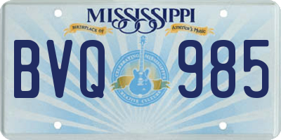 MS license plate BVQ985