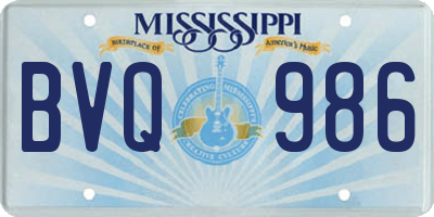 MS license plate BVQ986