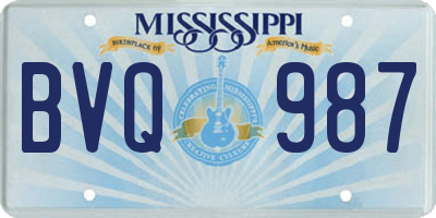 MS license plate BVQ987