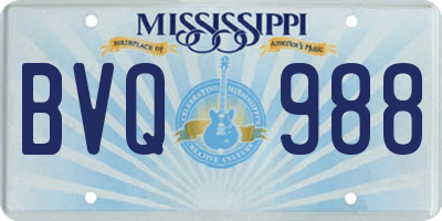 MS license plate BVQ988