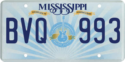 MS license plate BVQ993