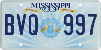 MS license plate BVQ997