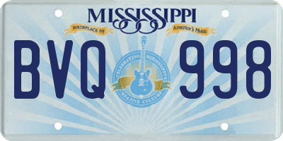 MS license plate BVQ998