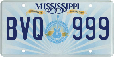 MS license plate BVQ999