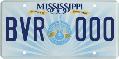 MS license plate BVR000