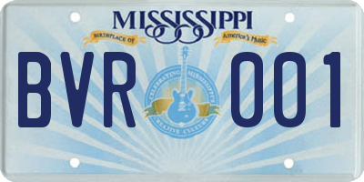 MS license plate BVR001
