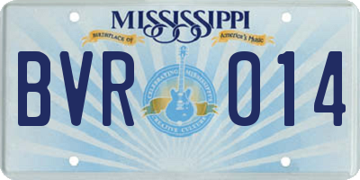 MS license plate BVR014