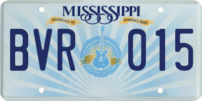 MS license plate BVR015