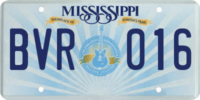 MS license plate BVR016