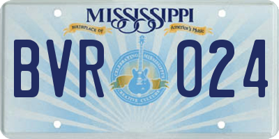 MS license plate BVR024
