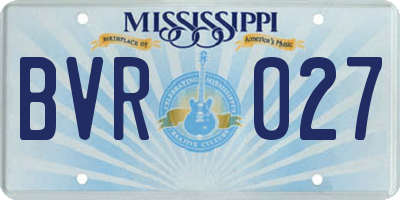 MS license plate BVR027