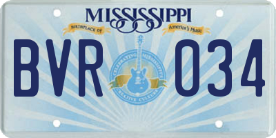 MS license plate BVR034