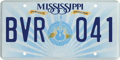 MS license plate BVR041