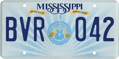 MS license plate BVR042