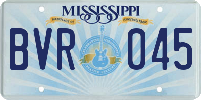 MS license plate BVR045