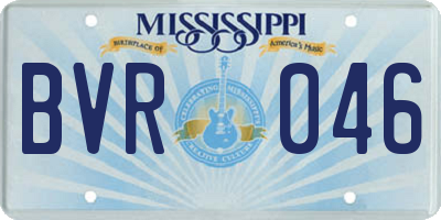 MS license plate BVR046